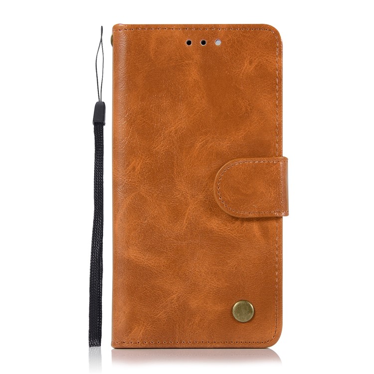 Premium Vintage PU Leather Wallet Stand Casing for Google Pixel 2 - Brown-2