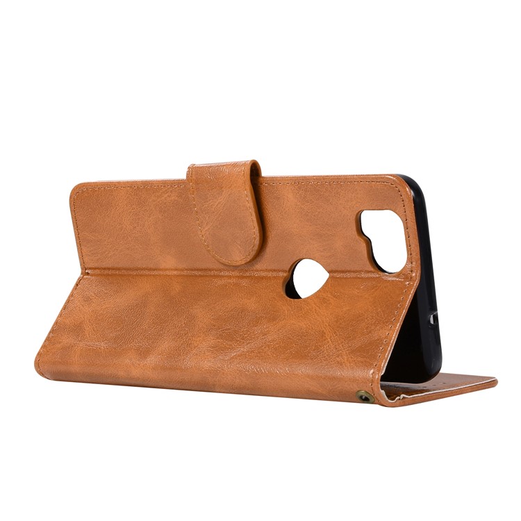 Premium Vintage PU Leather Wallet Stand Casing for Google Pixel 2 - Brown-6