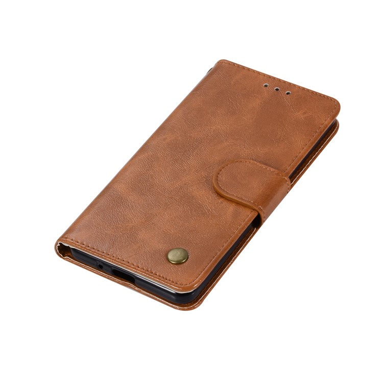 Premium Vintage PU Leather Wallet Stand Casing for Google Pixel 2 - Brown-7