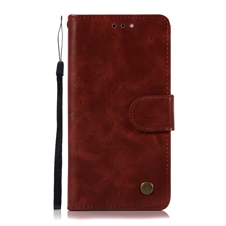 Premium Vintage PU Leather Wallet Stand Mobile Phone Case for Google Pixel 2 - Wine Red-2