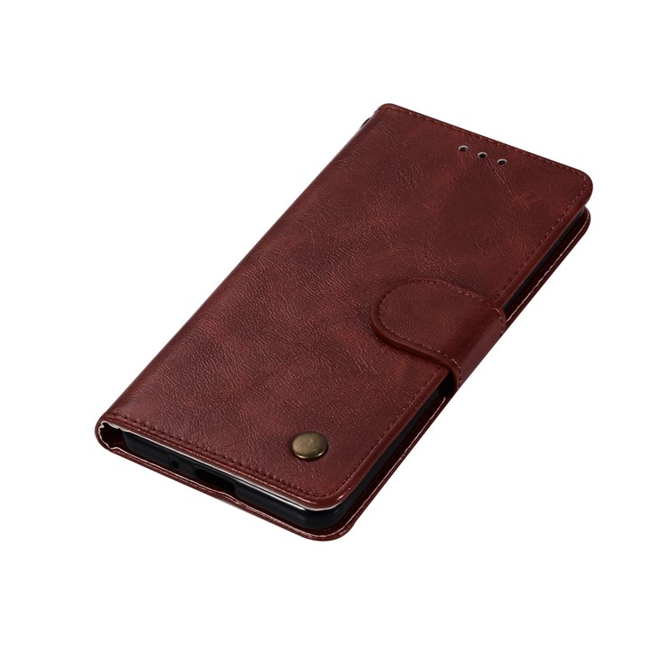 Premium Vintage PU Leather Wallet Stand Mobile Phone Case for Google Pixel 2 - Wine Red-7