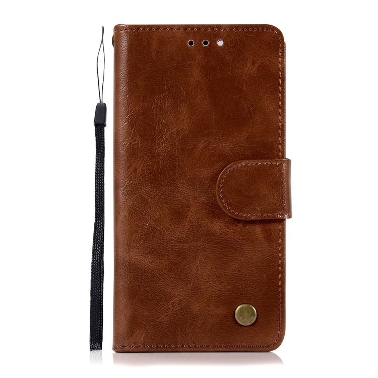 Premium Vintage PU Leather Wallet Stand Cell Phone Case for Google Pixel 2 - Coffee-2