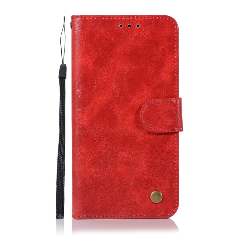 Premium Vintage PU Leather Wallet Stand Shell for Google Pixel 2 XL / XL2 - Red-2