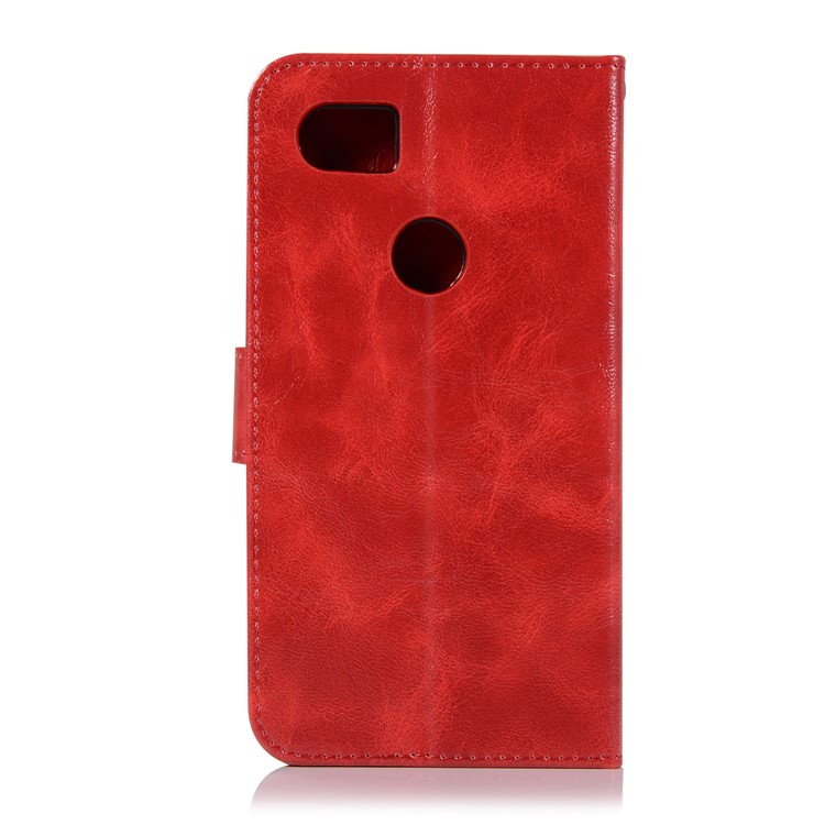 Premium Vintage PU Leather Wallet Stand Shell for Google Pixel 2 XL / XL2 - Red-3