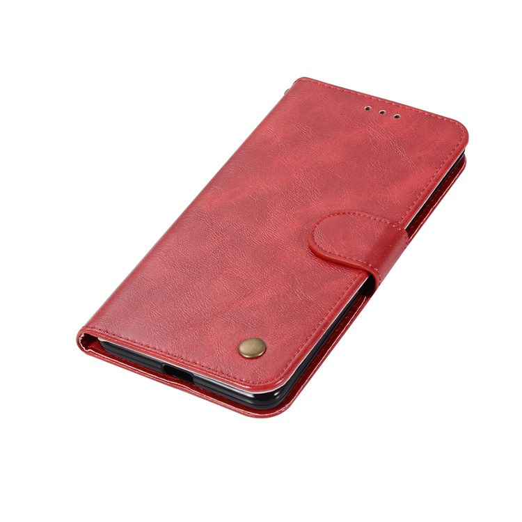 Premium Vintage PU Leather Wallet Stand Shell for Google Pixel 2 XL / XL2 - Red-7