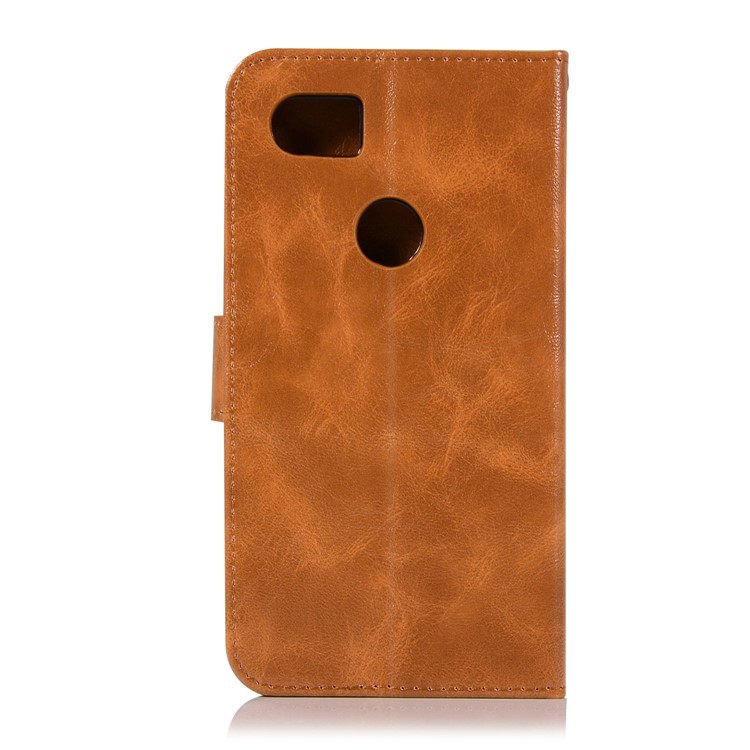 Premium Vintage PU Leather Wallet Stand Casing for Google Pixel 2 XL / XL2 - Brown-3
