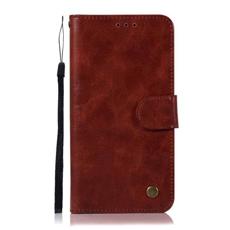 Premium Vintage PU Leather Wallet Stand Mobile Phone Case for Google Pixel 2 XL / XL2 - Wine Red-2