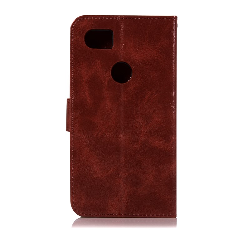 Premium Vintage PU Leather Wallet Stand Mobile Phone Case for Google Pixel 2 XL / XL2 - Wine Red-3