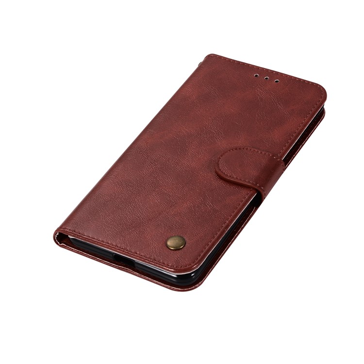 Premium Vintage PU Leather Wallet Stand Mobile Phone Case for Google Pixel 2 XL / XL2 - Wine Red-7