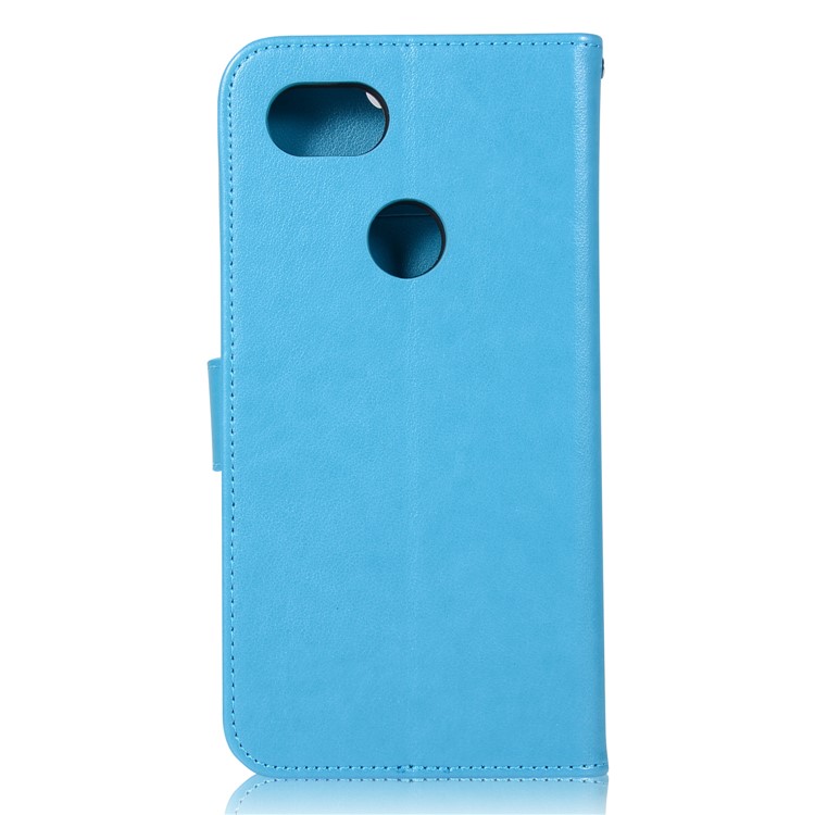 For Google Pixel 2 XL/Pixel XL2 Imprint Dream Catcher Owl Magnetic Wallet PU Leather Shell - Blue-3