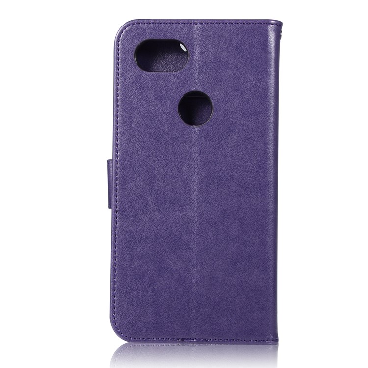 Imprint Dream Catcher Owl Magnetic Wallet PU Leather Stand Protective Case for Google Pixel 2 XL/Pixel XL2 - Purple-3