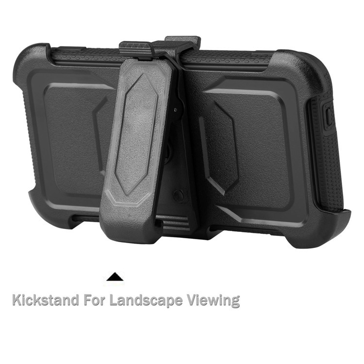 2-in-1 Heavy Duty PC + TPU Belt Clip Kickstand Cover for Google Pixel - Black-5