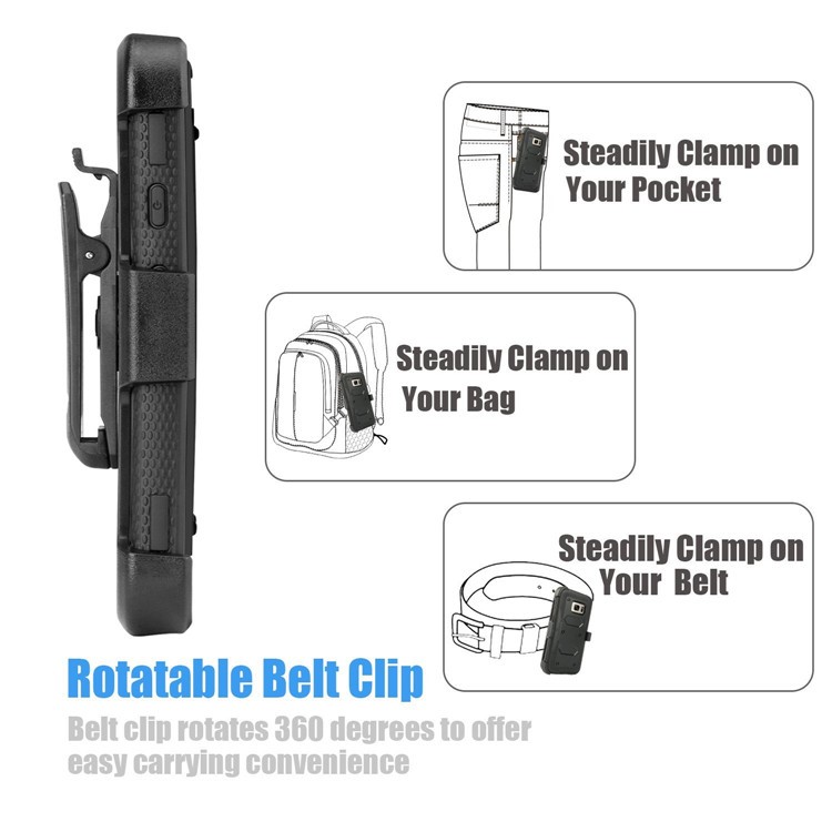 2-in-1 Heavy Duty PC + TPU Belt Clip Kickstand Cover for Google Pixel - Black-7