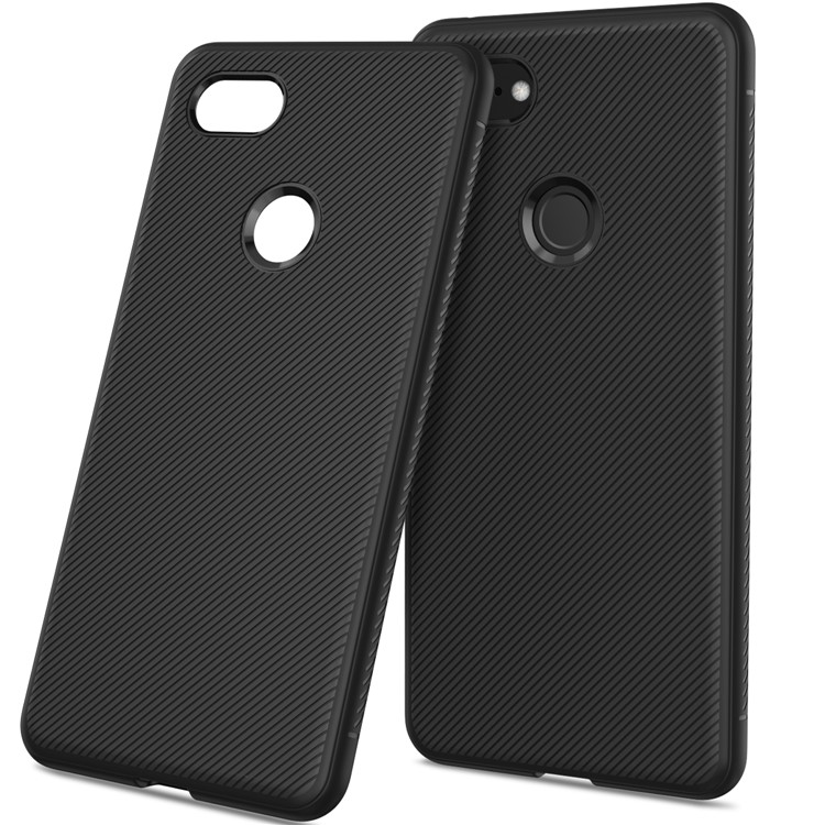 Twill Texture TPU Back Mobile Cover for Google Pixel 3 - Black-1