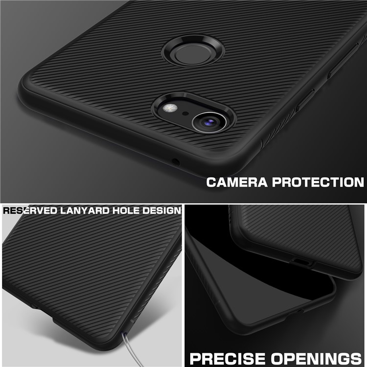 Twill Texture TPU Back Mobile Cover for Google Pixel 3 - Black-3