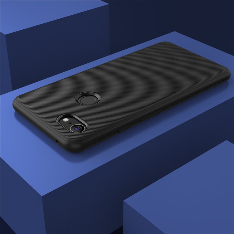 Twill Texture TPU Back Mobile Cover for Google Pixel 3 - Black-6