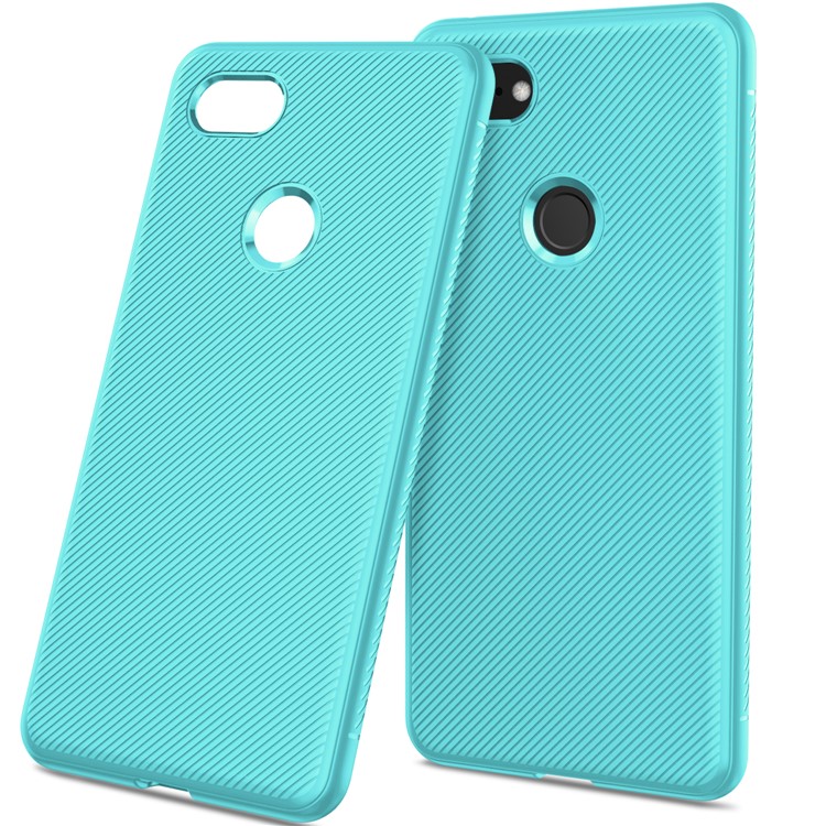Twill Texture TPU Back Mobile Shell for Google Pixel 3 - Baby Blue-1