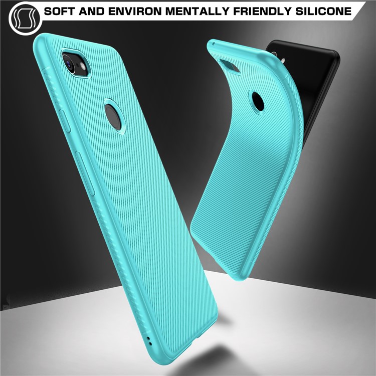 Twill Texture TPU Back Mobile Shell for Google Pixel 3 - Baby Blue-2