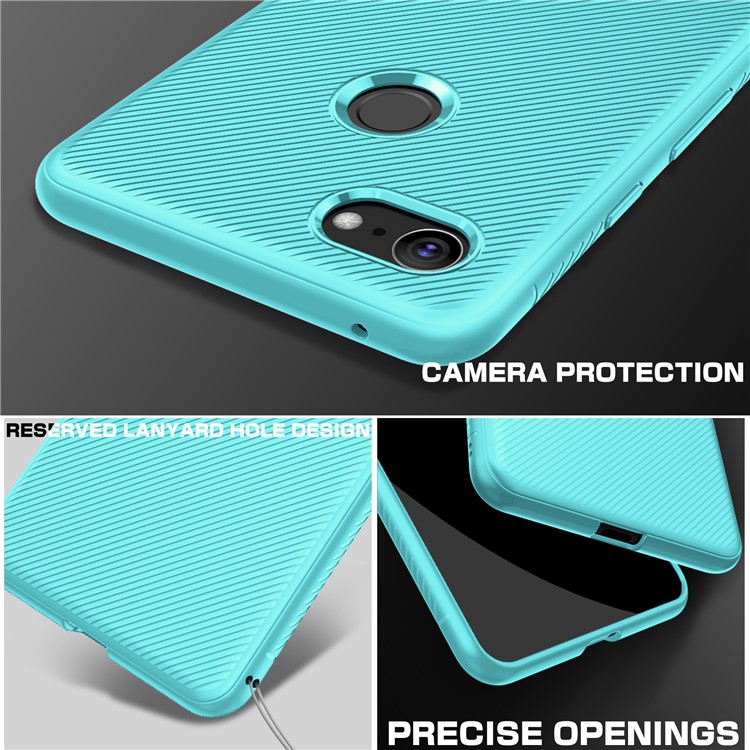 Twill Texture TPU Back Mobile Shell for Google Pixel 3 - Baby Blue-3