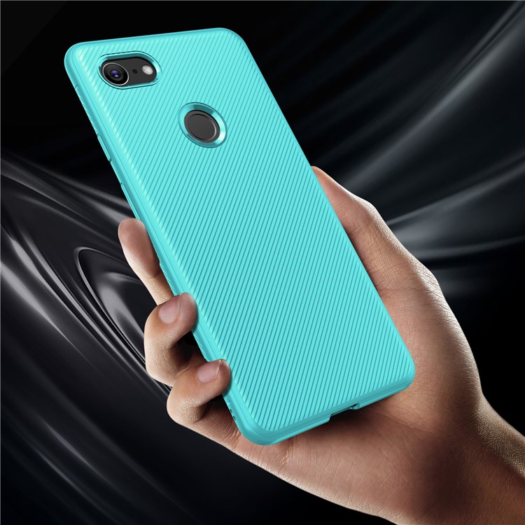 Twill Texture TPU Back Mobile Shell for Google Pixel 3 - Baby Blue-4