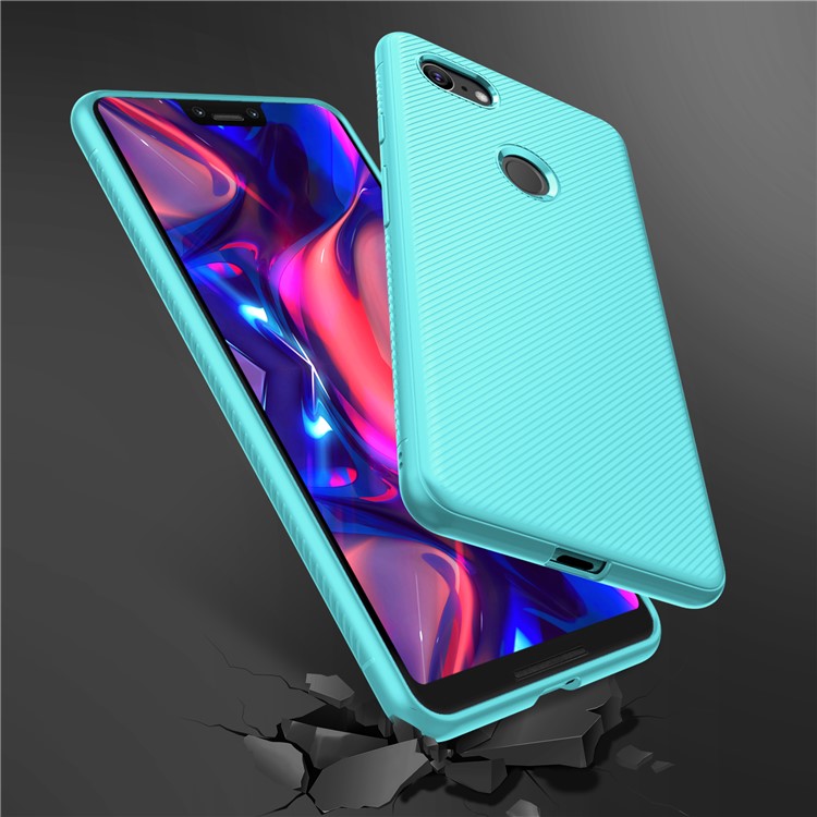 Twill Texture TPU Back Mobile Shell for Google Pixel 3 - Baby Blue-5