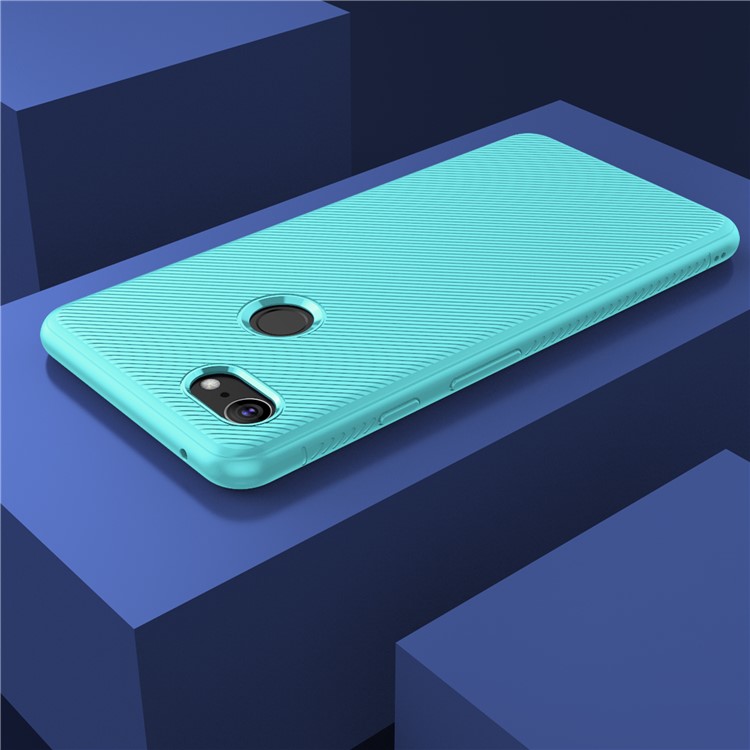 Twill Texture TPU Back Mobile Shell for Google Pixel 3 - Baby Blue-6