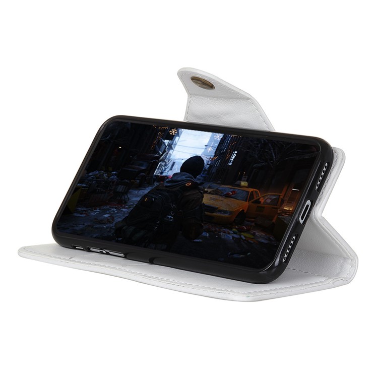 Crazy Horse Textured PU Leather Wallet Phone Cover for Google Pixel 3 XL/XL3 - White-8