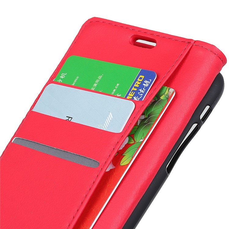 Crazy Horse Textured PU Leather Wallet Phone Shell for Google Pixel 3 XL/XL3 - Red-7