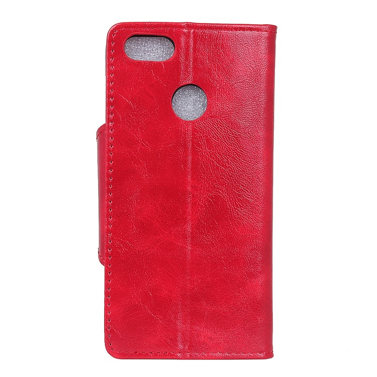 Textured PU Leather Wallet Stand Phone Shell for Google Pixel 3 XL/XL3 - Red-2