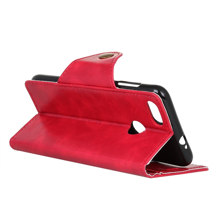 Textured PU Leather Wallet Stand Phone Shell for Google Pixel 3 XL/XL3 - Red-4