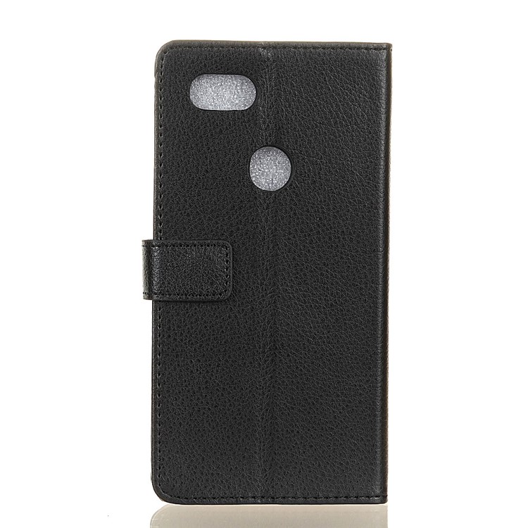 Litchi Skin Wallet Stand Magnetic PU Leather Case for Google Pixel 3 XL / XL3 - Black-4