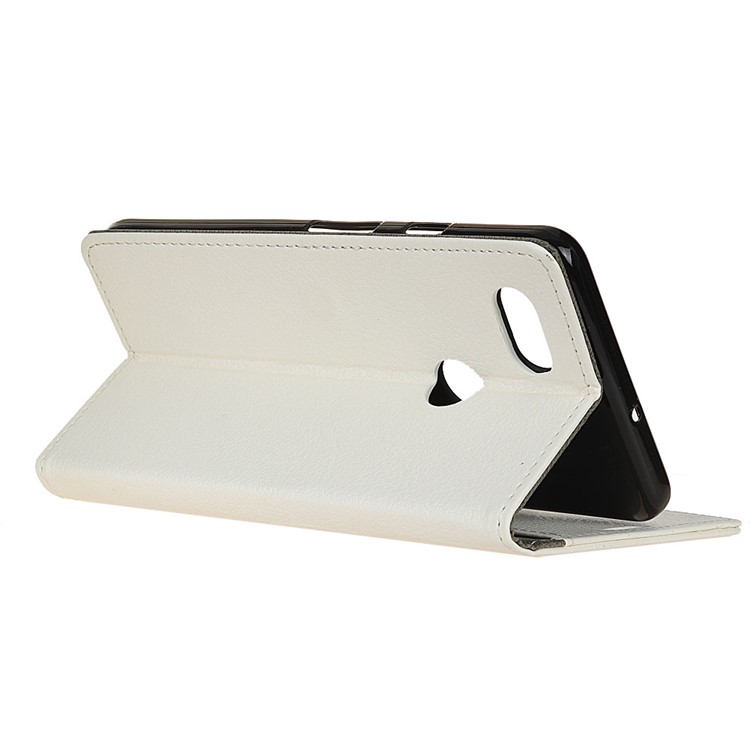 Litchi Skin Wallet Stand Magnetic PU Leather Cover for Google Pixel 3 XL / XL3 - White-6