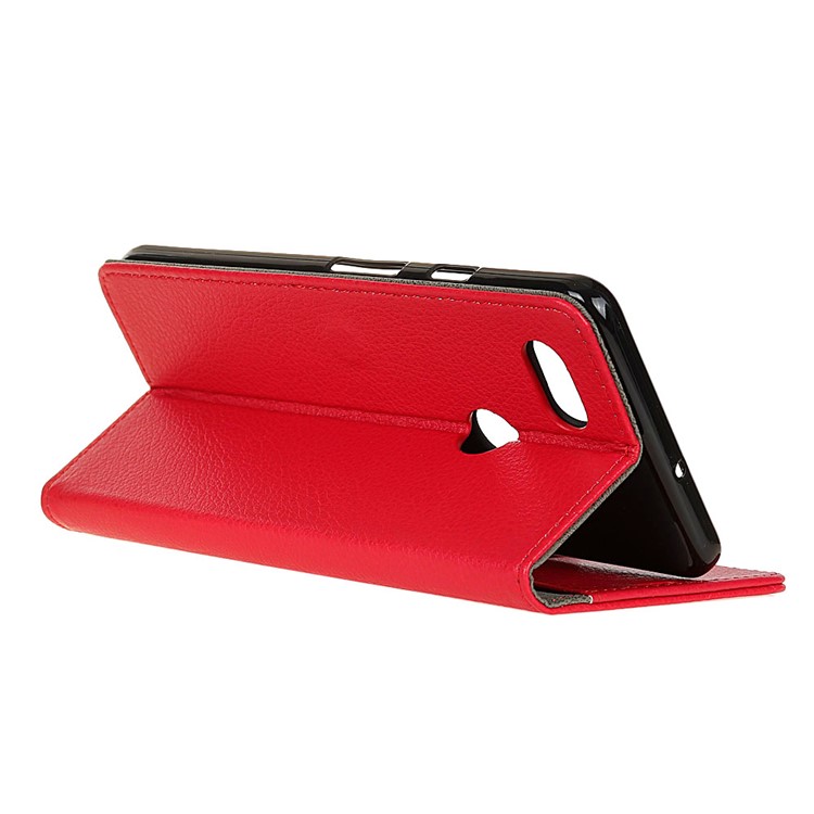 Litchi Skin Wallet Stand Magnetic PU Leather Shell for Google Pixel 3 XL / XL3 - Red-6