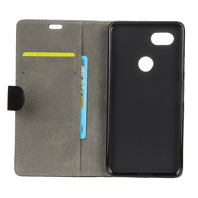 PU Leather Wallet Stand Mobile Phone Cover for Google Pixel 3 XL / XL3 - Black-4