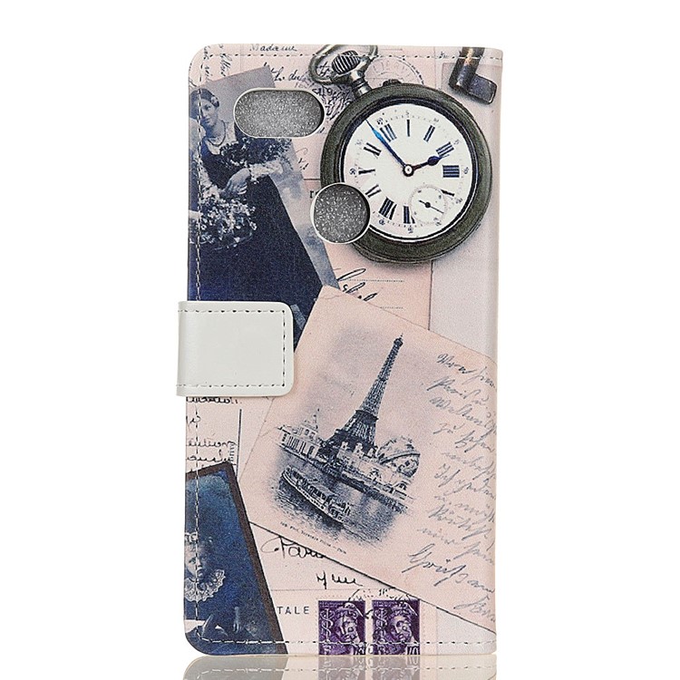 Pattern Printing Stand Wallet Leather Phone Cover for Google Pixel 3 XL / XL3 - Eiffel Tower and Quill-pen-3