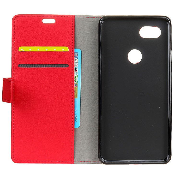 PU Leather Wallet Stand Phone Case for Google Pixel 3 XL / XL3 - Red-2
