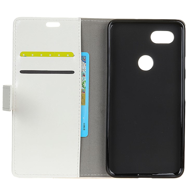 Crazy Horse Texture Wallet Stand Leather Cove Shell for Google Pixel 3 XL / XL3 - White-2