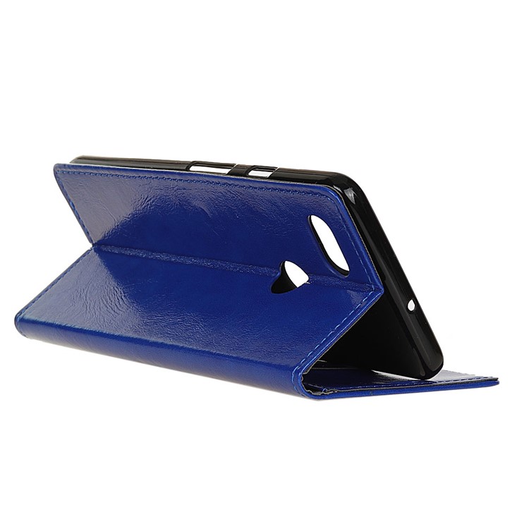 Crazy Horse Texture Wallet Stand Leather Case Accessory for Google Pixel 3 XL / XL3 - Blue-3