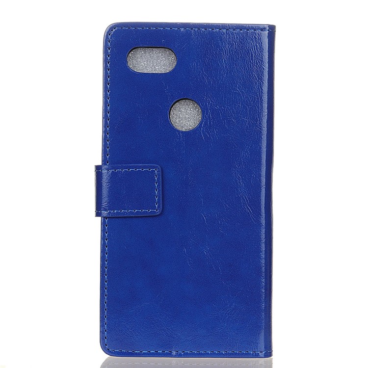 Crazy Horse Texture Wallet Stand Leather Case Accessory for Google Pixel 3 XL / XL3 - Blue-5