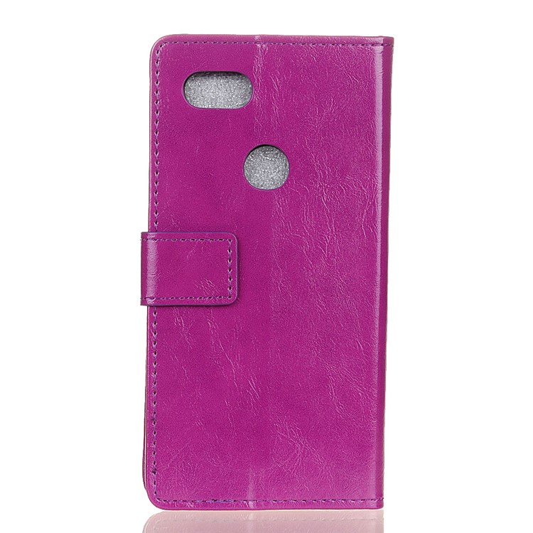 Crazy Horse Texture Wallet Stand Leather Cellphone Cover for Google Pixel 3 XL / XL3 - Purple-3