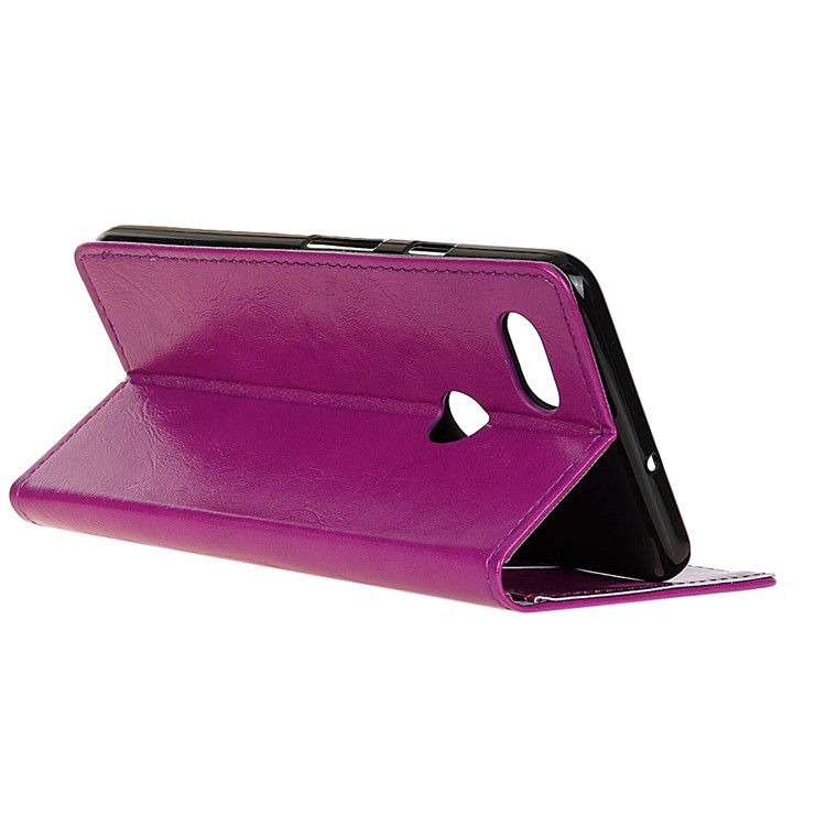 Crazy Horse Texture Wallet Stand Leather Cellphone Cover for Google Pixel 3 XL / XL3 - Purple-5