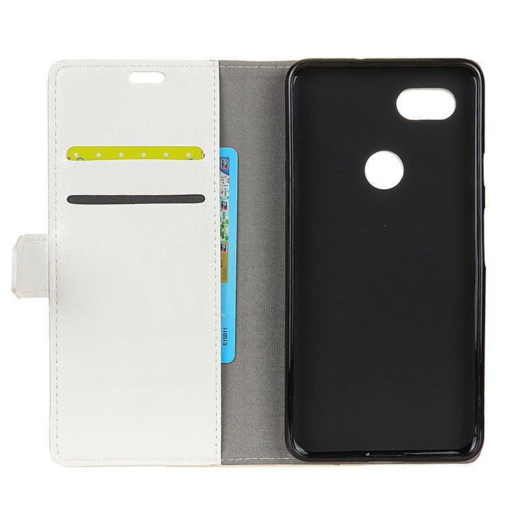 Crazy Horse Stand Leather Wallet Mobile Phone Shell for Google Pixel 3 - White-4