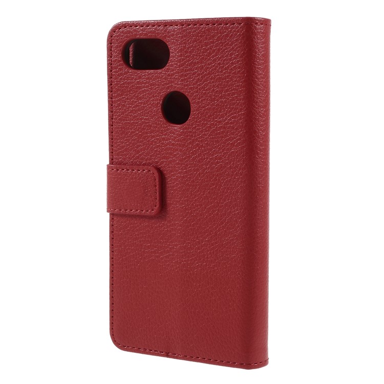 Litchi Texture Wallet Stand Magnetic Leather Mobile Phone Case for Google Pixel 3 - Red-2