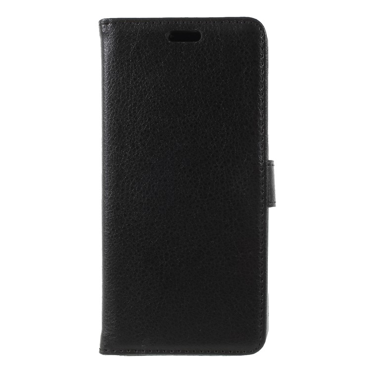 Litchi Texture Wallet Stand Magnetic Leather Mobile Phone Cover for Google Pixel 3 - Black-1