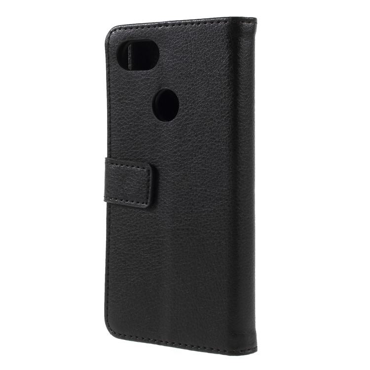 Litchi Texture Wallet Stand Magnetic Leather Mobile Phone Cover for Google Pixel 3 - Black-2
