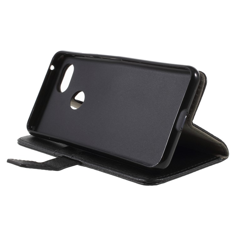 Litchi Texture Wallet Stand Magnetic Leather Mobile Phone Cover for Google Pixel 3 - Black-4