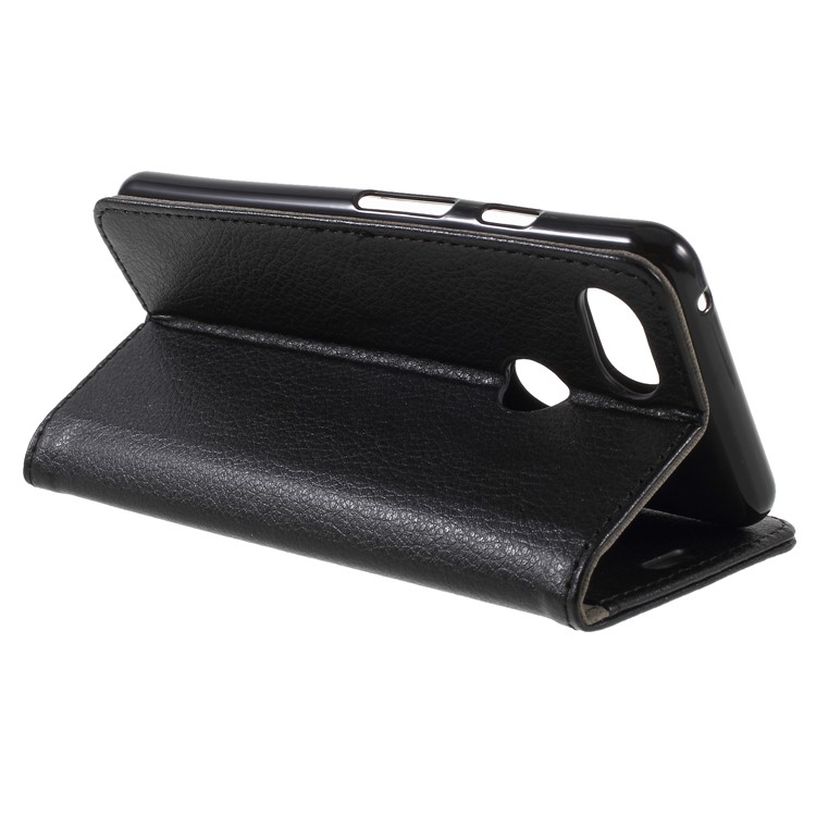 Litchi Texture Wallet Stand Magnetic Leather Mobile Phone Cover for Google Pixel 3 - Black-5