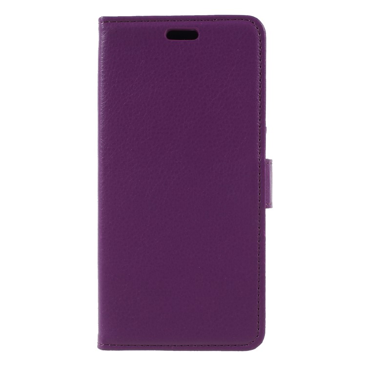 Litchi Texture Wallet Stand Magnetic Leather Protective Case for Google Pixel 3 - Purple-1