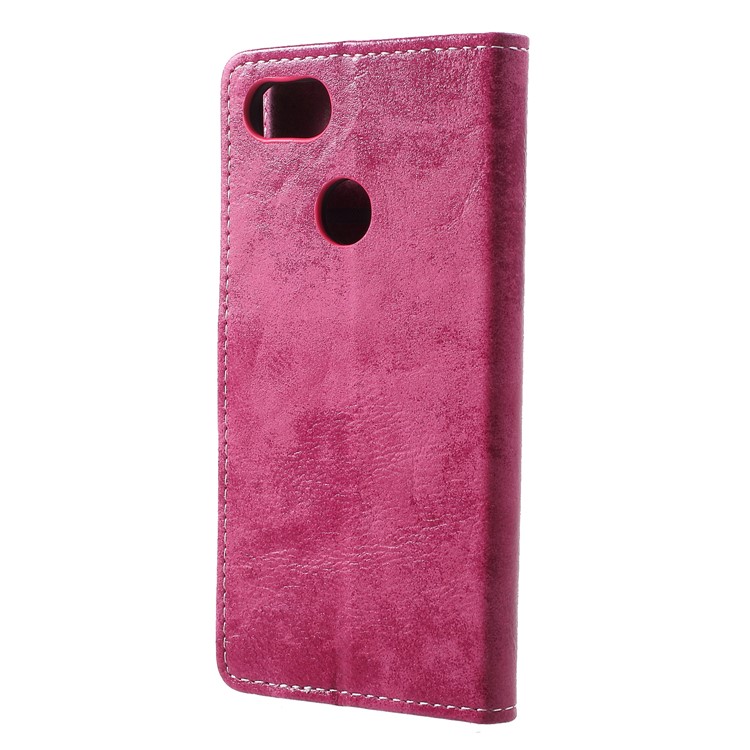 Vintage Style Leather Wallet Case for Google Pixel 3 - Rose-2