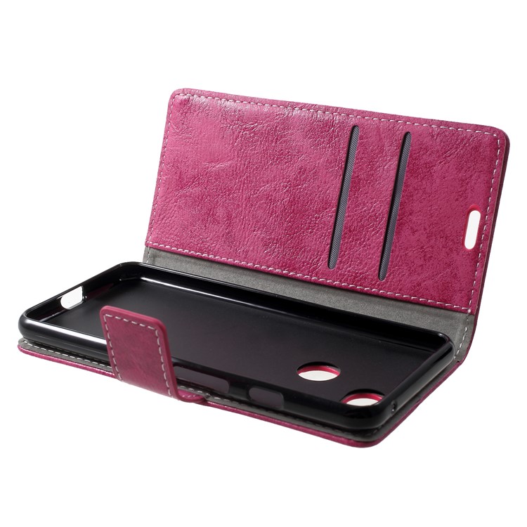 Vintage Style Leather Wallet Case for Google Pixel 3 - Rose-5